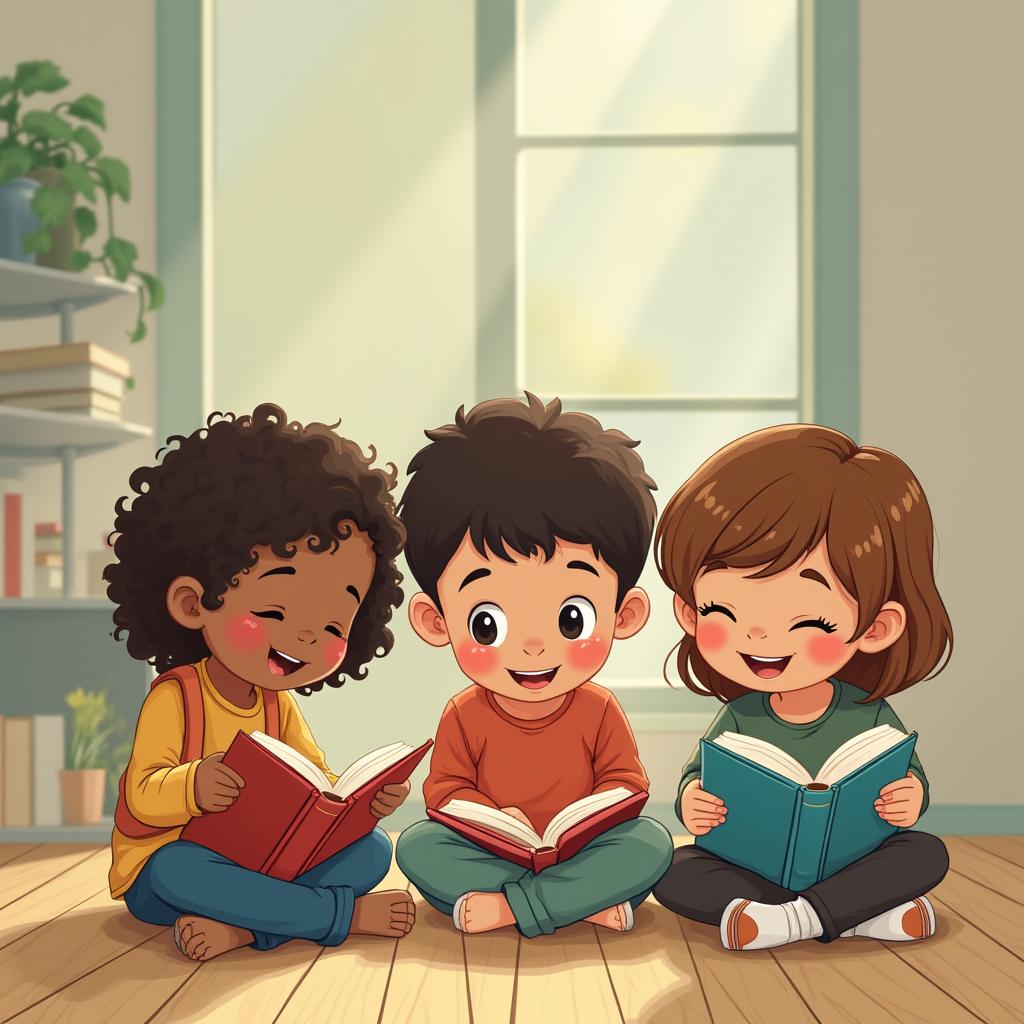 children reading books