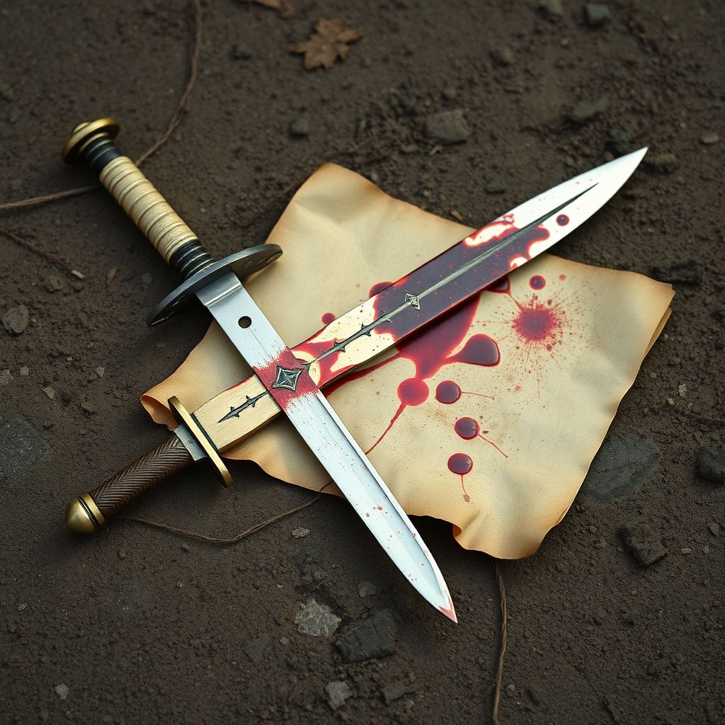The Pilgrim's Revenge - Broken Sword, Bloody Parchment on the battleground