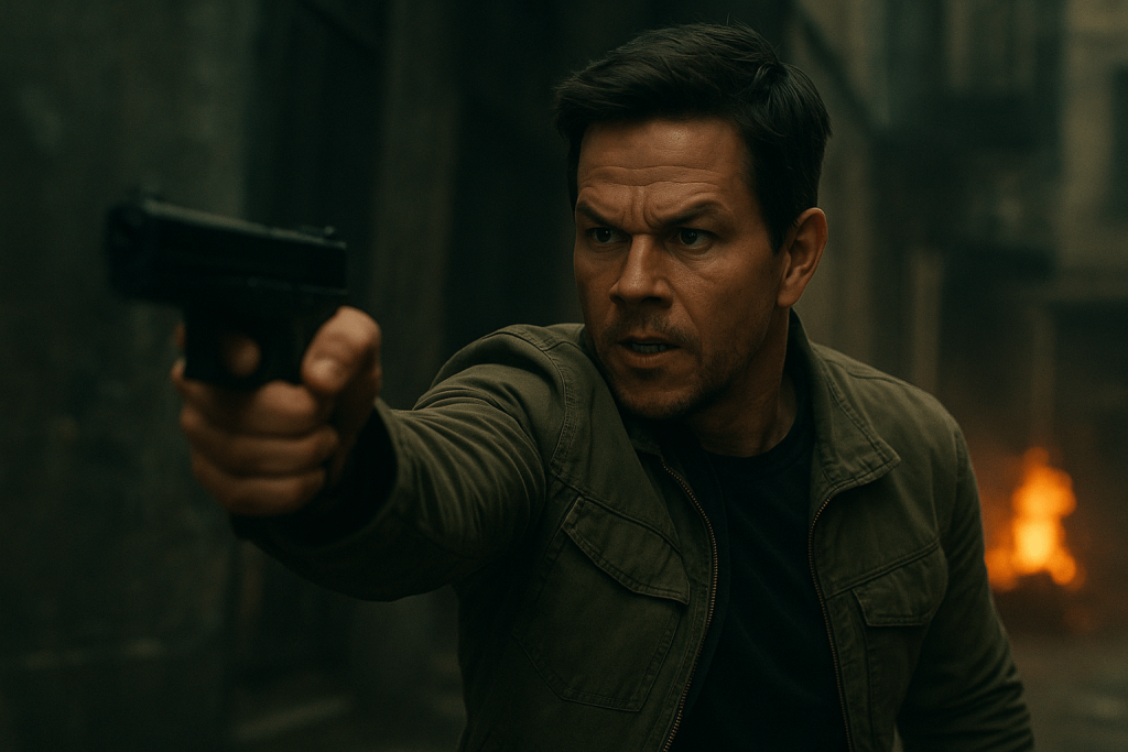 Play Dirty (2025) Movie Review: Raw, Ruthless, and Riveting from Start to Finish 6 play dirty Mark Wahlberg in an action sequence from Play Dirty 2025 movie.