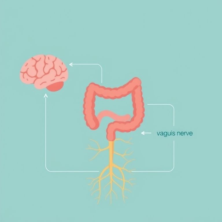 7 Powerful Ways the Gut-Brain Connection Can Boost Your Mood and Calm Anxiety Naturally 1 gut-brain connection Gut-Brain Connection - A clean, modern illustration showing the communication link between the brain, gut, and vagus nerve.