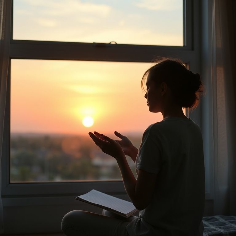 Person practicing mindfulness and self-reflection to maintain motivation and achieve personal growth - Transformative Mindset