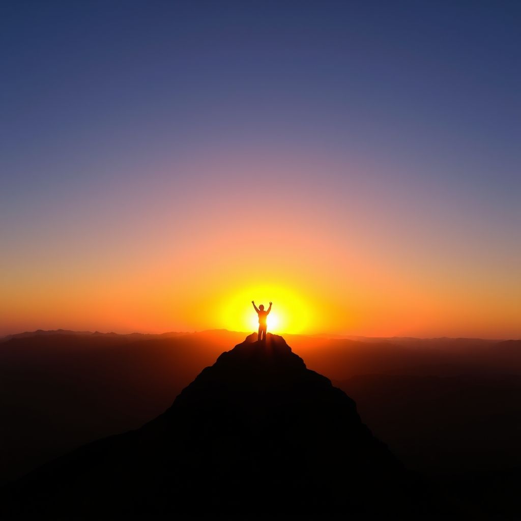 Confident professional standing tall after overcoming career challenges, mindset stagnation, symbolizing resilience and motivation.