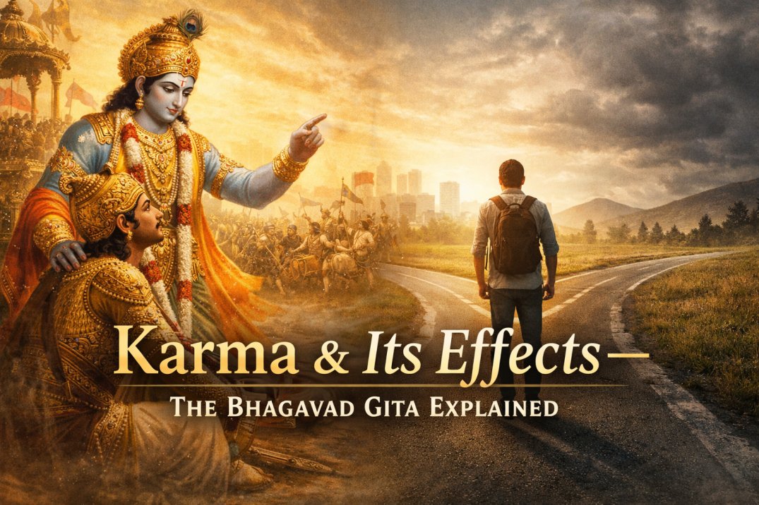 Karma according to the Bhagavad Gita explained in modern language with Krishna and Arjuna symbolism