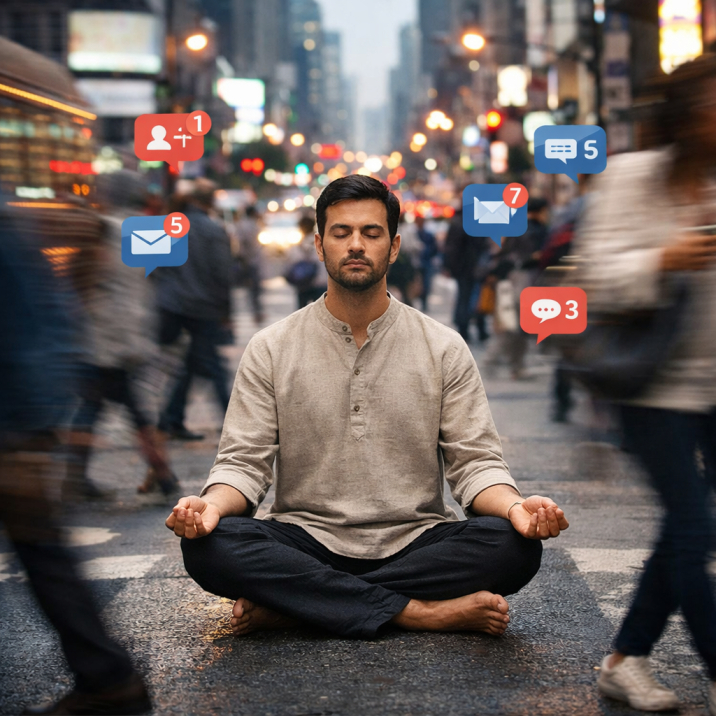 Karma According to the Bhagavad Gita: How Your Actions Shape Your Destiny (Explained for the Modern Mind) - 2026 5 Karma according to the bhagavad gita karma according to the bhagavad gita showing inner calm through mindful action in a chaotic modern world