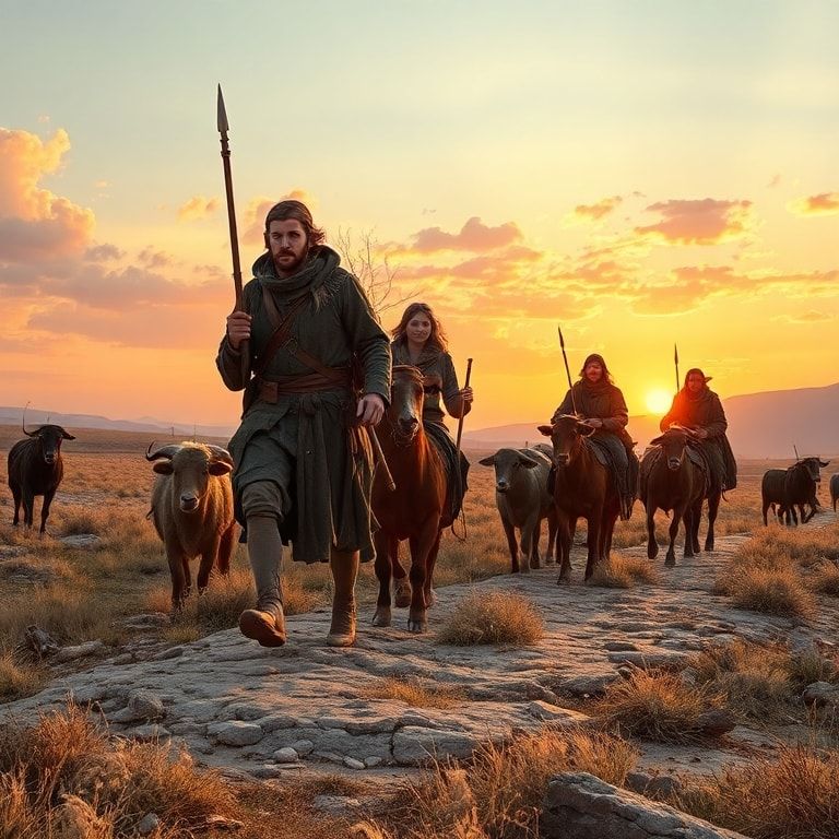 hereders minding their cattle - circle of days by Ken Follett