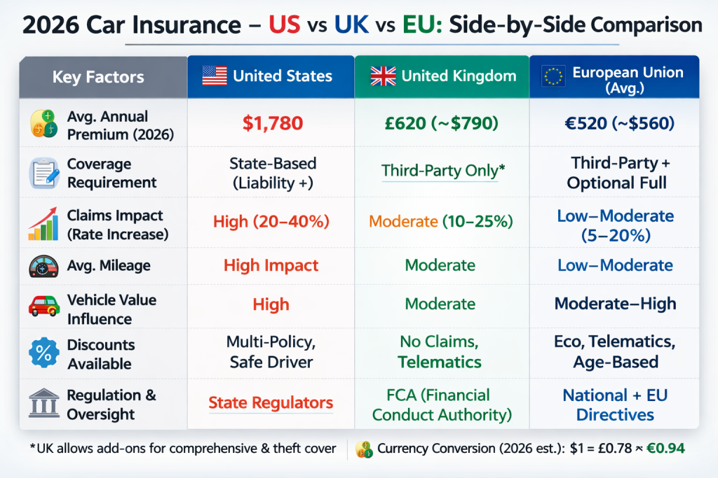 Best Auto Insurance Quotes in 2026: US, UK, and Europe Comparison Guide 4 auto insurance Side‑by‑side auto insurance comparison chart for 2026
