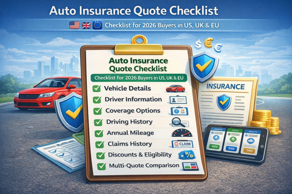 Best Auto Insurance Quotes in 2026: US, UK, and Europe Comparison Guide 5 auto insurance Auto insurance quote checklist for 2026 buyers