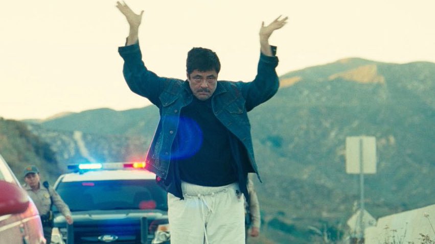 Benicio Del Toro in a still from One Battle After Another