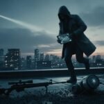Dark, cinematic image of a covert operative with atmospheric lighting, used as the featured image for a Shadow Strike book review.
