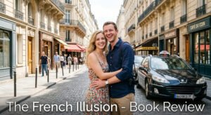 The French Illusion (2026) - A Vibrant Espionage Thriller by John Grisham 1 the french illusion Featured header image for a book review of John Grisham's The French Illusion, depicting a white honeymooning couple in bright sunny Paris with a black Peugeot taxi parked in the background and overlay text reading 'The French Illusion - Book Review'